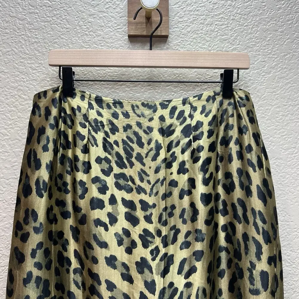 Russell Scott Women’s Sz 12 Animal Print Stretch Knee Length Leopard Skirt - Picture 2 of 10